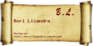 Bori Lizandra névjegykártya
